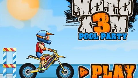 Moto X3M Pool Party - 無料ブラウザゲーム